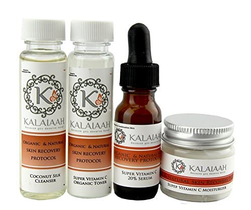 Vitamin C Age Defying Complexion Boost Gift Set 4 Step System - Coconut, Aloe & Citrus Face Wash, Glycolic Vitamin C Toner, Vitamin C 20% Serum, Vitamin C 15% MSM Moisturizer