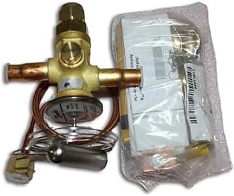 Danfoss 067L5956 4TR Thermostatic expansion valve, TR 6, R410A, 3/8x3/8 in Solder, ODF, 1/4 in Cap. Tube, Flare, Embossed 1-way arrow, 15 to 60 F