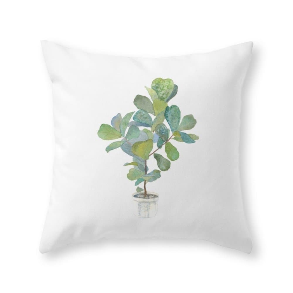 Gail M Fiddle Leaf Fig Tree Throw Pillow Covers 18 x 18 Inch