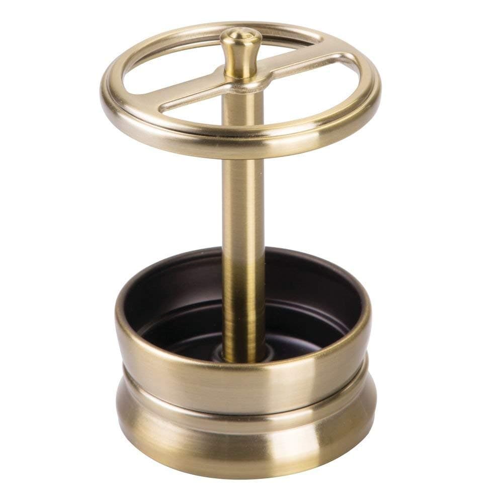 InterDesign Sutton Toothbrush Stand, Soft Brass