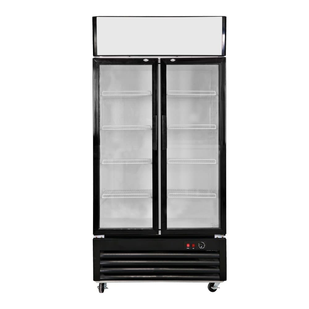 518L Glass Display Showcase Pull Doors 2-Door Commercial Refrigerator Beer Soda Cola Drinks Beverages Merchandiser Upright Fridge Cooler 18.3 cu. ft.
