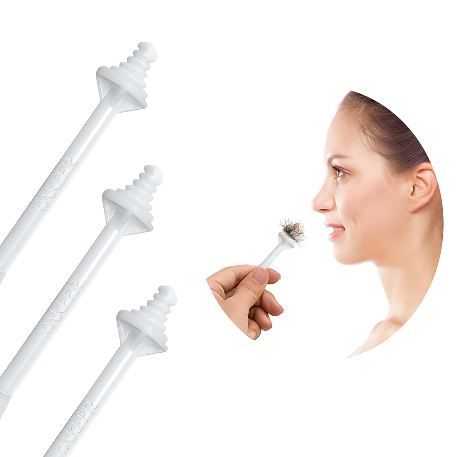 OAKEER Hair Remover 40 Pcs Nose Wax Sticks for Nostril Nasal Cleaning Ear Hair Removal