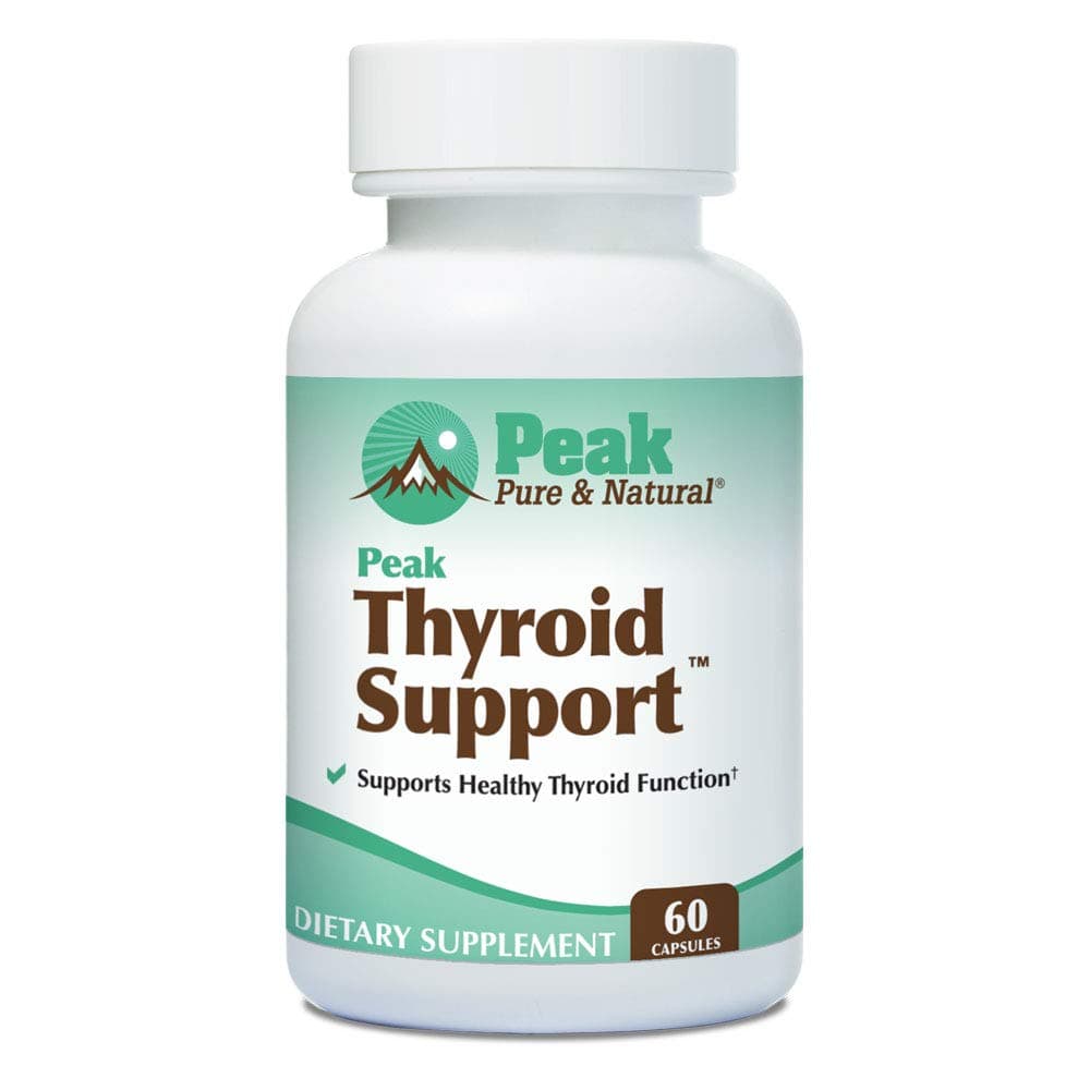 Thyroid Support by Peak Pure & Natural | Thyroid Supplement and Metabolism Booster to Support Weight Maintenance | Iodine Supplement Designed for Underactive Thyroid | 60 Capsules