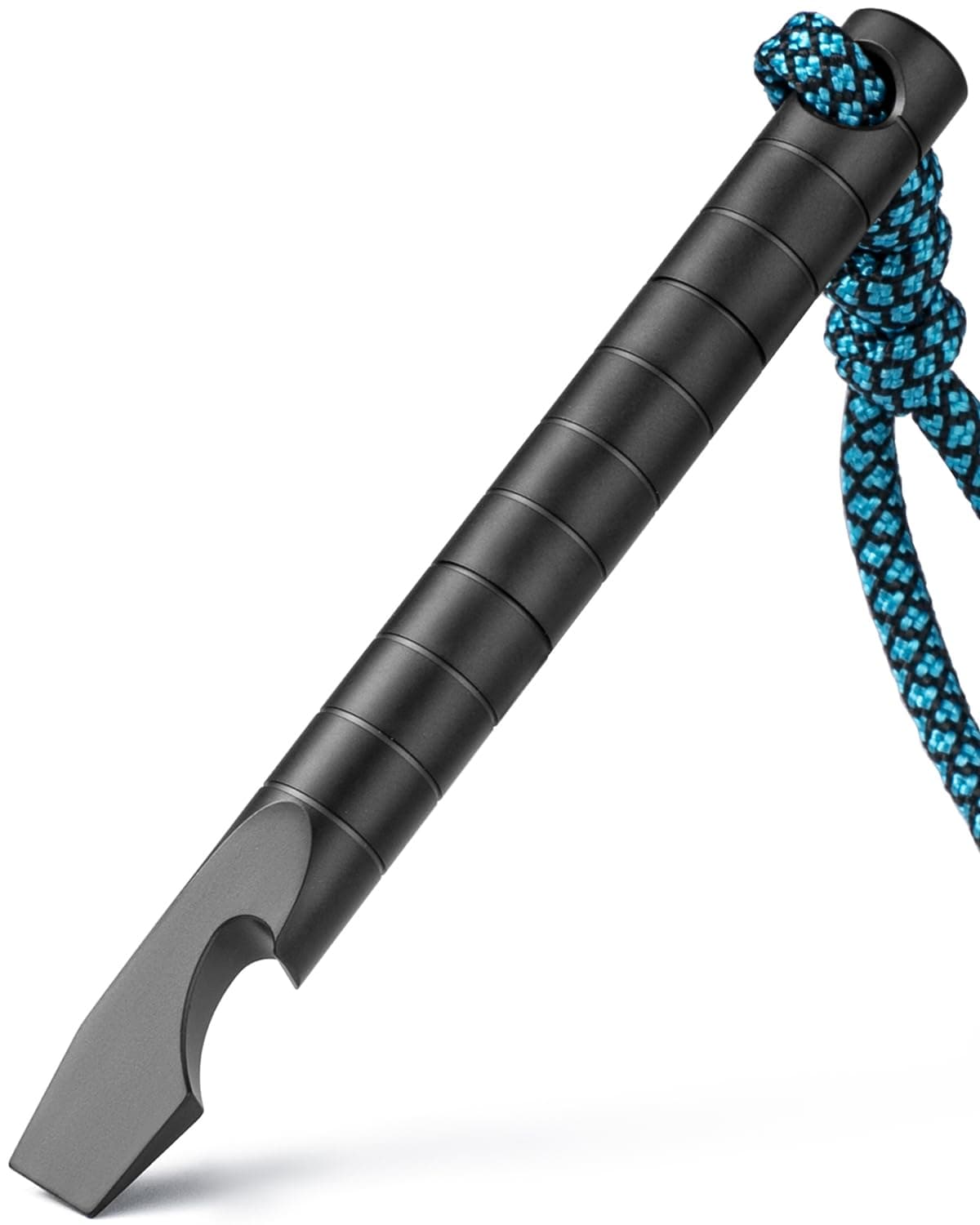 Titanium EDC Pry Bar, Keychain Prybar Multitool With Bottle Opener, 6 in 1 Portable Pocket Mini Crowbar Tool (Black)