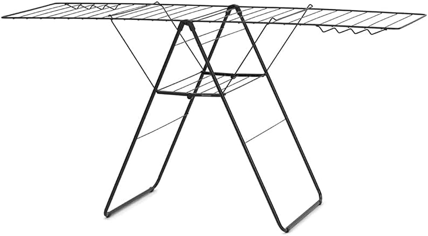 HangOn Laundry Drying Rack (25m / Matt Black) Compact, Foldaway, Adjustable Indoor Stainless Steel Clothes Horse