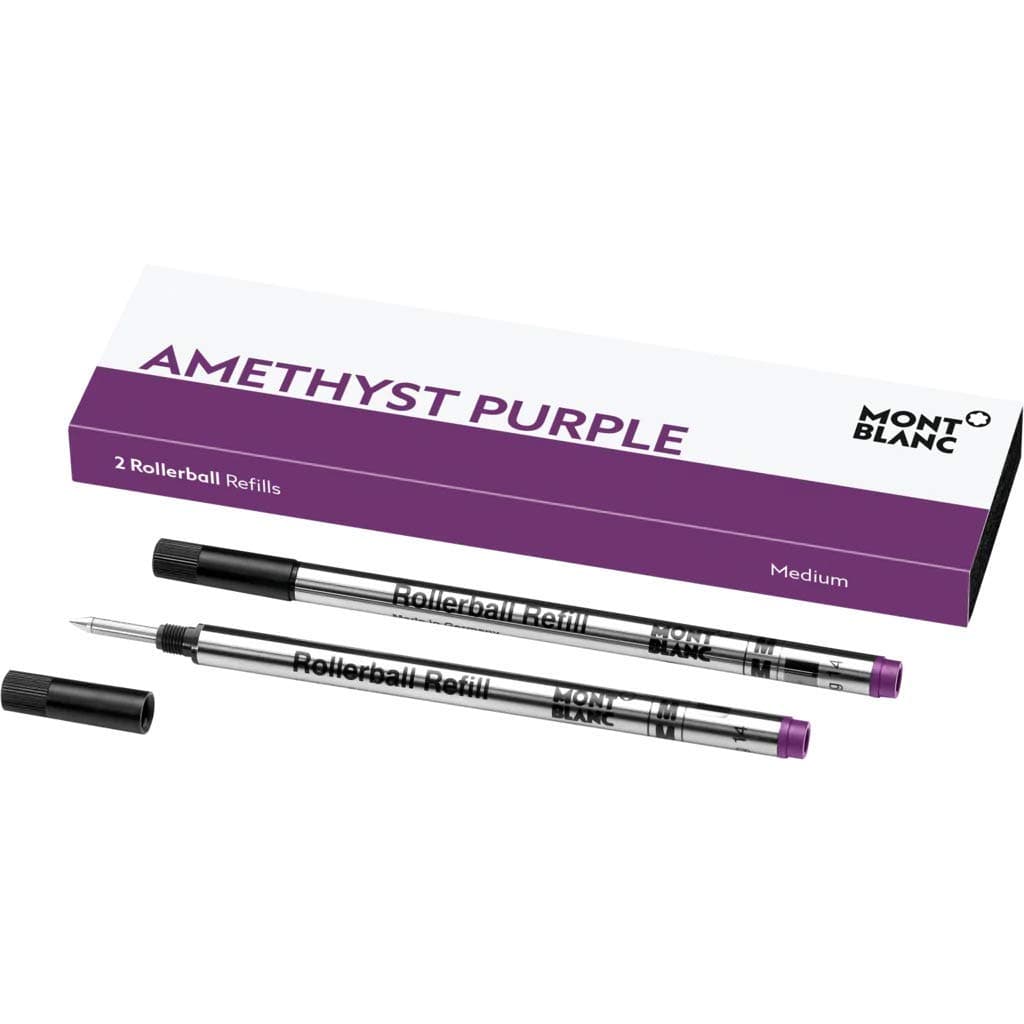 Rollerball Refills (M) Amethyst Purple 106931 – Refill Cartridge with a Medium Nib for Rollerball Pens – 2 x Purple Pen Refills