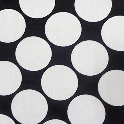 Giant Polka Dot White on Black Poly Cotton, 58/60 Inches Wide - Sold By The Yard (FB) by Fabric Bravo