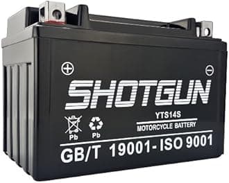 Shotgun YTZ14S-BS High Performance Power Sports Battery 12V 10Ah 220CCA Replacement