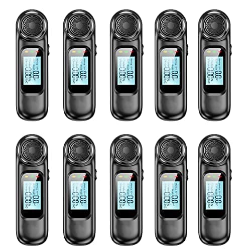 Robustt Alcohol Tester |Portable Alcohol Testing Machine |LCD Digital Display Breath Analyzer Alcohol Meter for Personal & Professional Use |No Mouth Touch Alcohol Tester (Model-3), Pack of 10