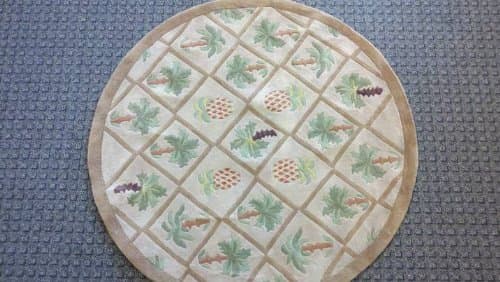 Palm Tree Round Rug 6 Ft. X 6 Ft. Brown # 1
