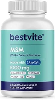 MSM 1000mg Made with OptiMSM (240 Capsules) - No Stearates - GMO Free - Gluten Free - Joint Support