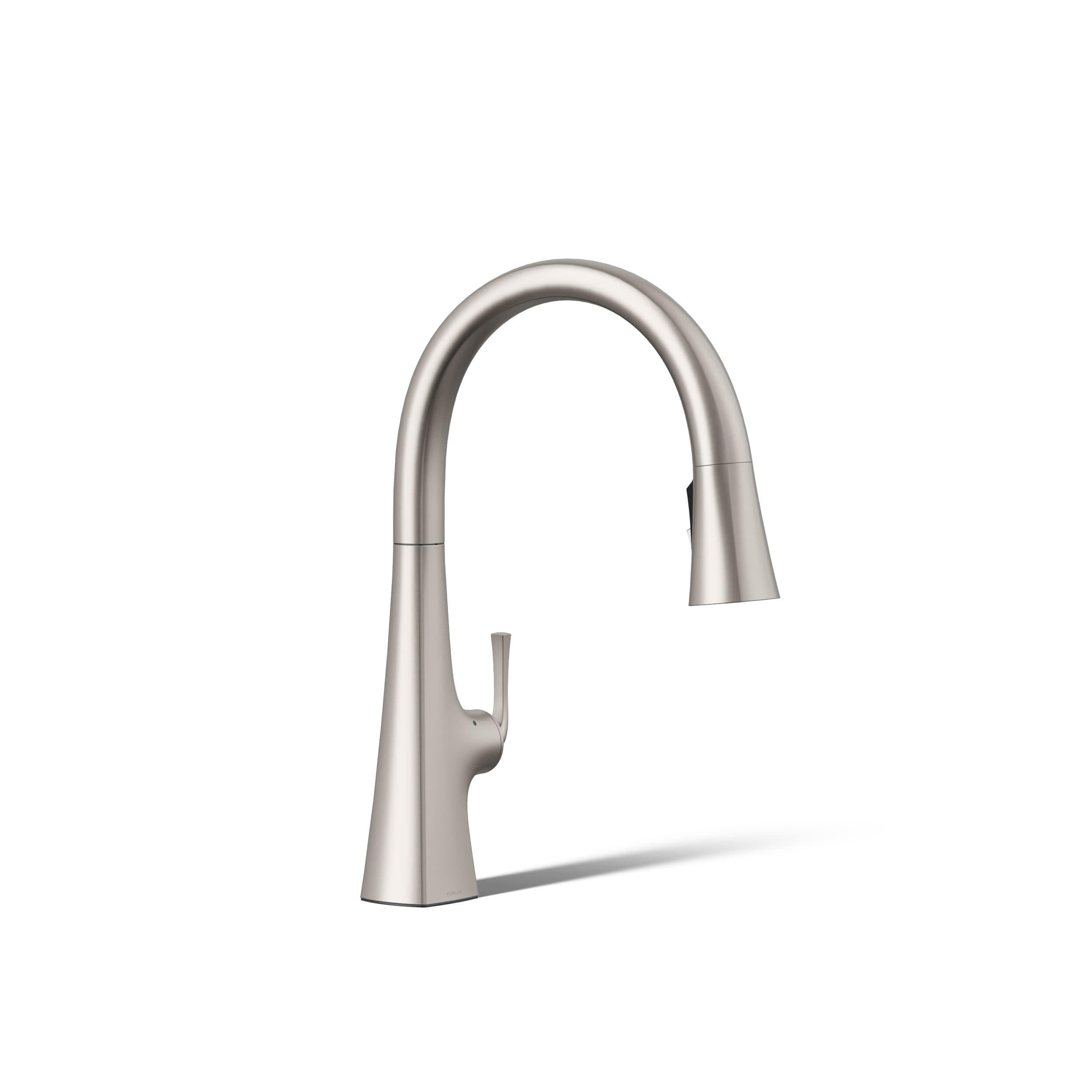 K-22068-WB-VS Graze Touchless Smart Voice Control, Kitchen Sink Faucet Konnect, Vibrant Stainless