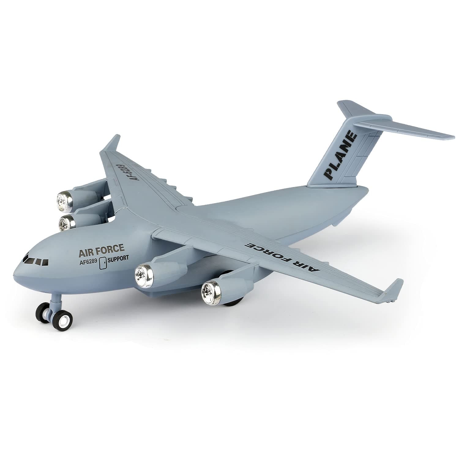 1400 Scale Die Cast Metal Transport Airplane Model with Pull Back Action and Music and Light for Kids