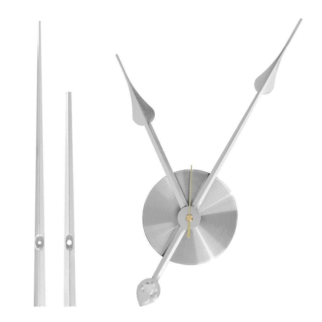 EMOON 2 Pair Hands 3D Clock Movement DIY Large Wall Clock Quartz Clock Mechanism for Home Art Decor (Silver)