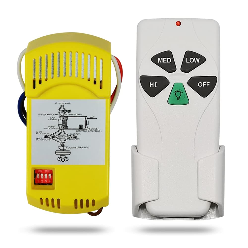 Universal Ceiling Fan Remote Control and Receiver Complete Kit Replace Hampton Bay Harbor Breeze Hunter Westinghouse KUJCE9103 2AAZPFAN-53T FAN-11T FAN-53T FAN-18R