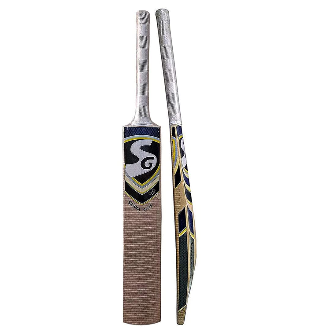 Sierra Plus Kashmir Willow Cricket Bat (Size: Size 4,Leather Ball), Wood, Multicolour