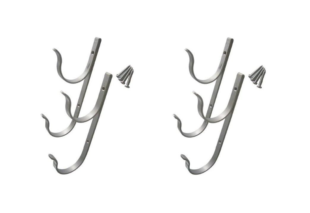 Southeastern 2 Pack Swimming Pool Aluminum Pole Hanger Hooks Set with Screws for Poles Brush Net