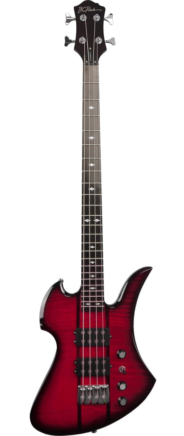 B.C. Rich MBSTTR 4-Strings Bass Guitar, Trans Red