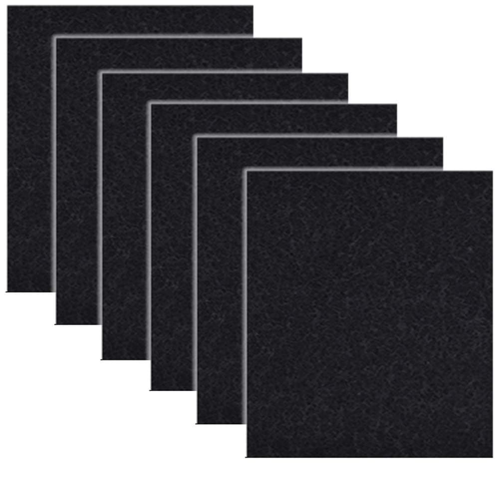 6 Pack Black Charcoal Cat Litter Box Replacement Filter Hooded Cat Litter Boxes Pans Carbon Odor Filters (6.5 * 6 Inch)