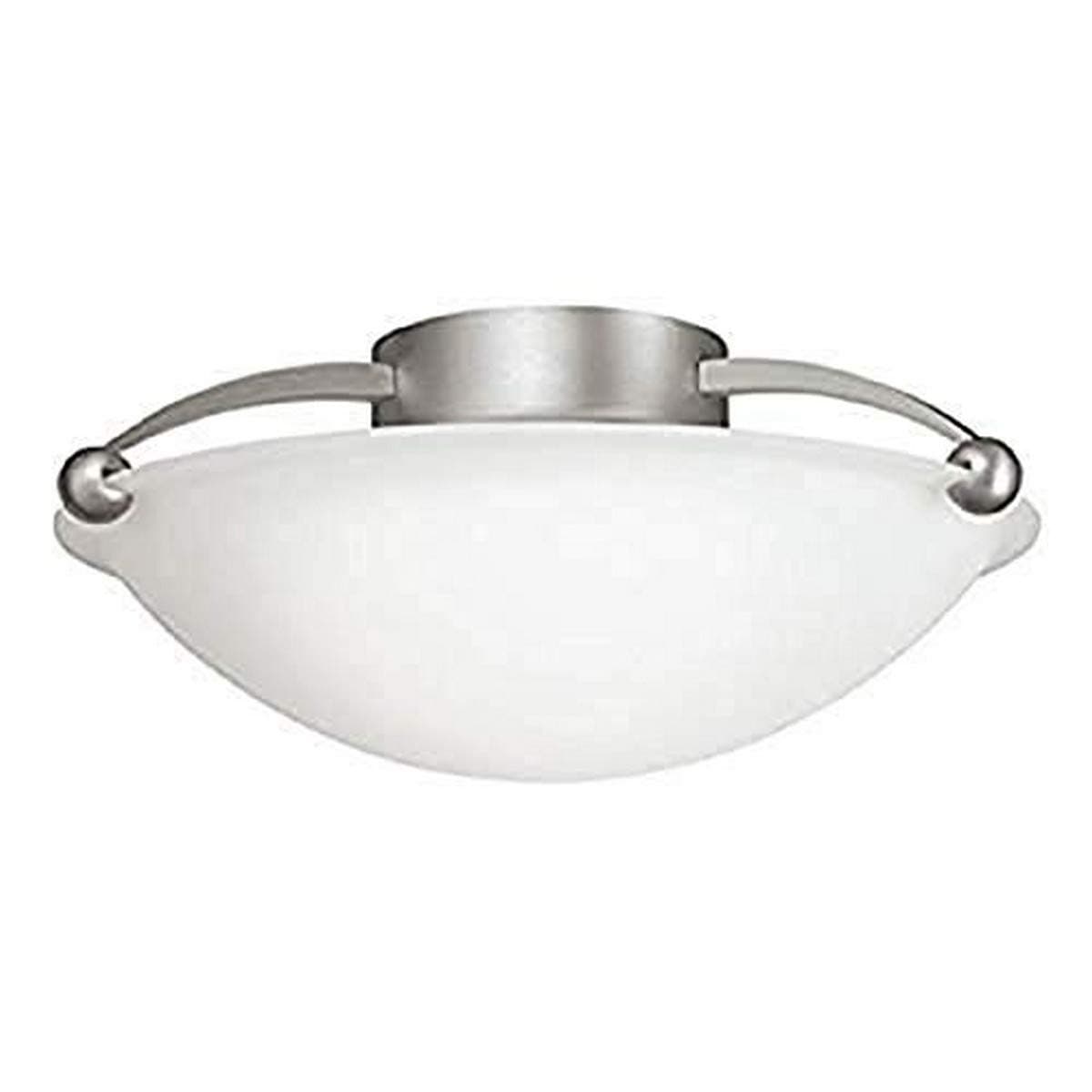 Kichler 8405NI, Ceiling Glass Semi Flush Ceiling Lighting, 2 Light, 150 Watts, Brushed Nickel,15" Wide
