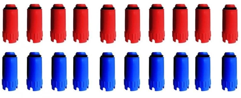 Construction Plugs 1/2 Inch, Blue/Red Press Plugs Plastic Thread for Sealing Test – 10 Pairs