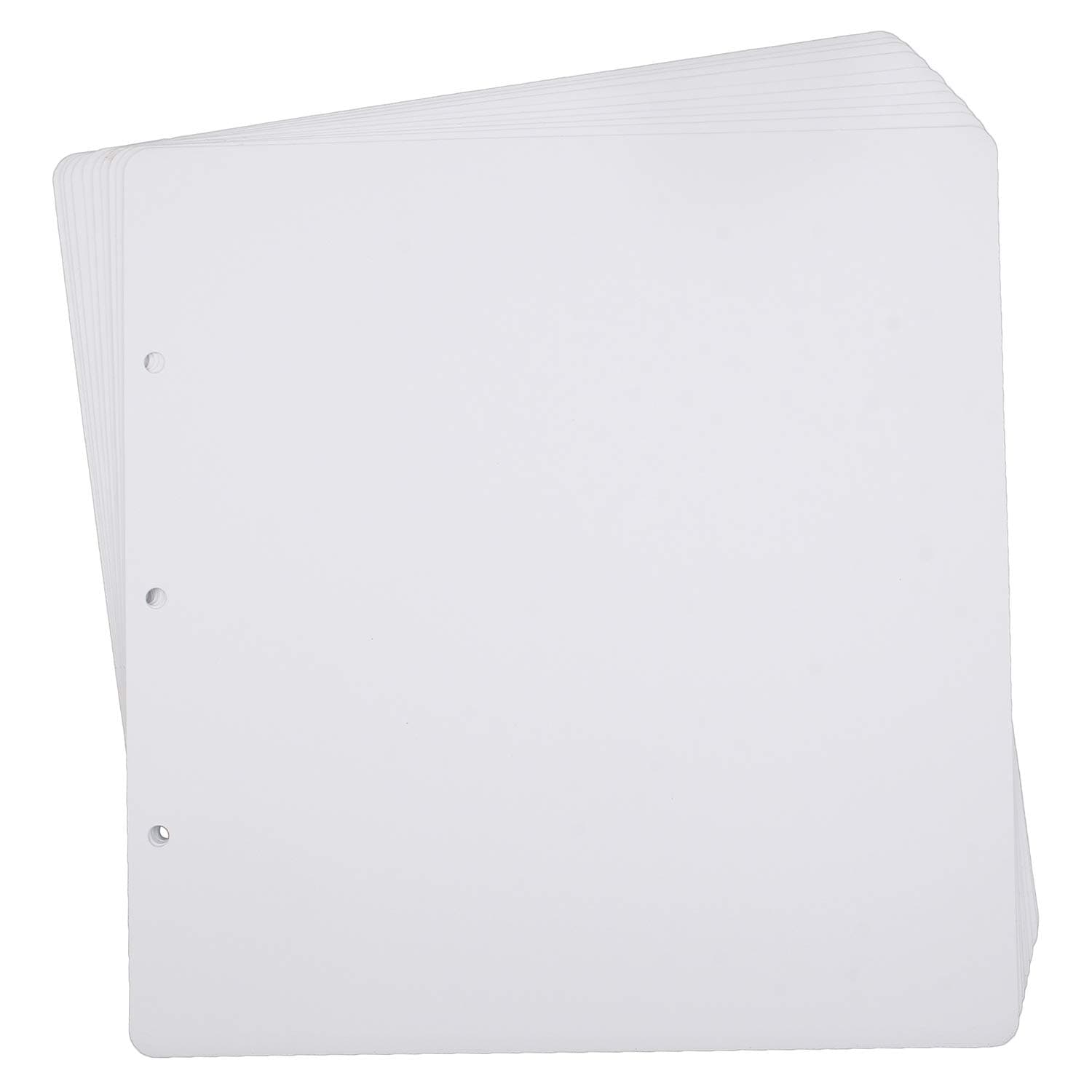 CenterZ 10 Sheets Double Sided Refill Pages - 9.84 x 10.24 inch Thick Additional Craft Paper Cardboard for 10x10 inch Three-Ring Loose-Leaf Binder Heart-Shaped Photo Album and DIY Scrapbook (White)
