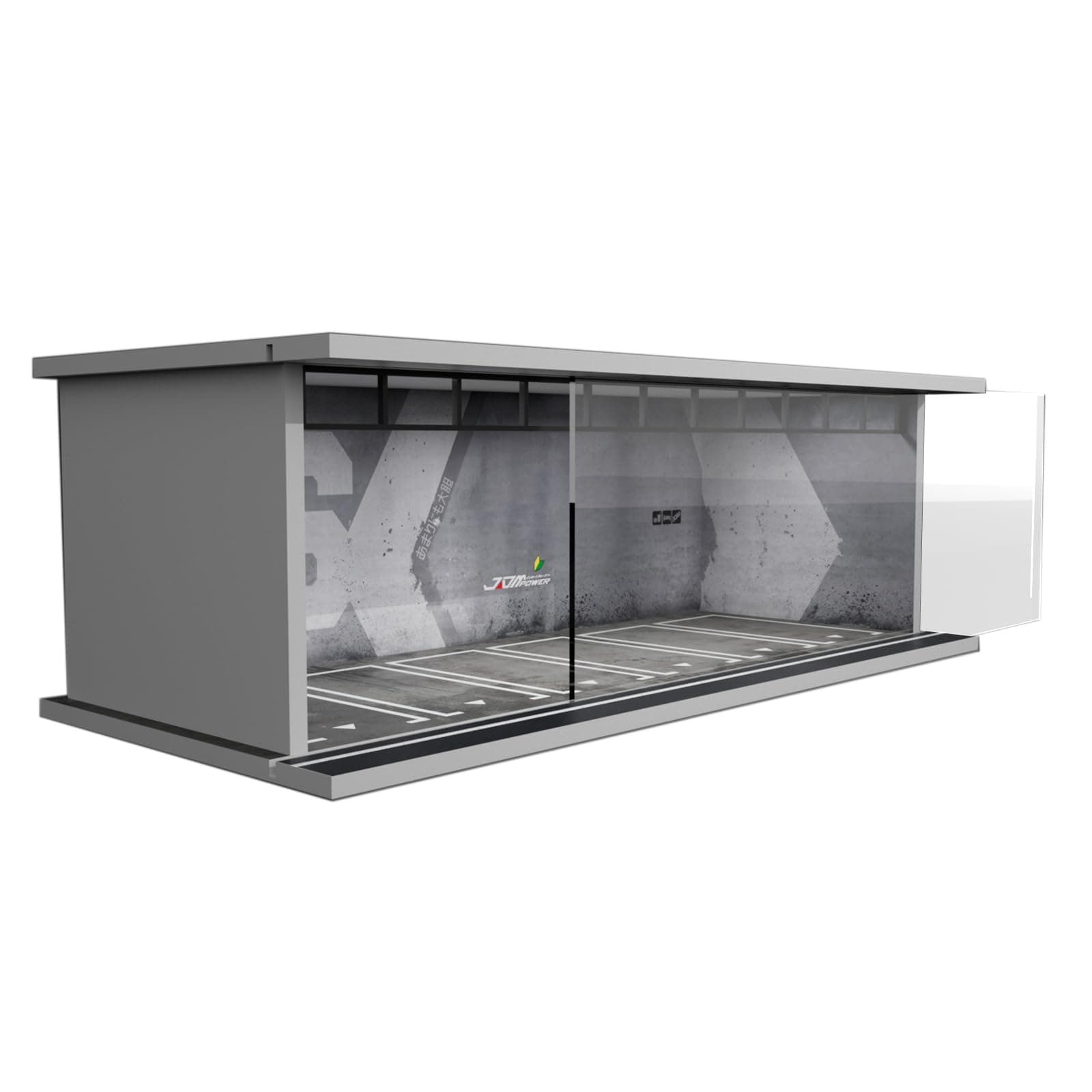 Hot Wheels Display Case - 1/64 Scale Die-cast Model Car Display Case with LED Light and Acrylic Cover, Hot Wheels Parking Garage Dioramas with 6 Parking Spaces