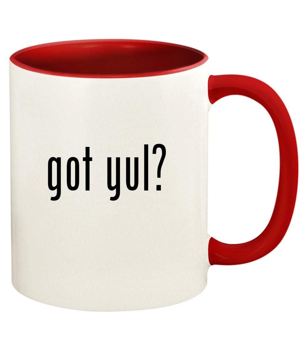 got yul? - 11oz Ceramic Colored Handle and Inside Coffee Mug Cup, Red