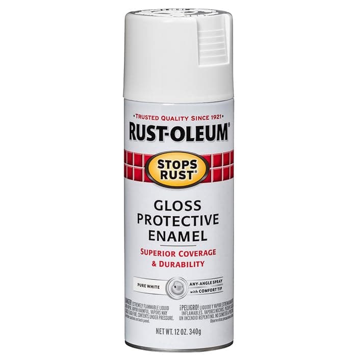 Rust-Oleum 250702-6PK Stops Rust Spray Paint, 12 oz, Gloss Pure White, 6 Pack