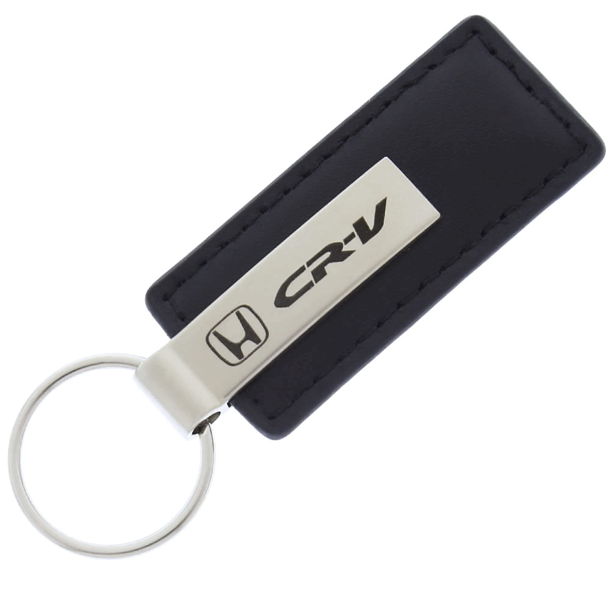Honda CR-V CRV Leather Key Chain Black Rectangular Key Ring Fob