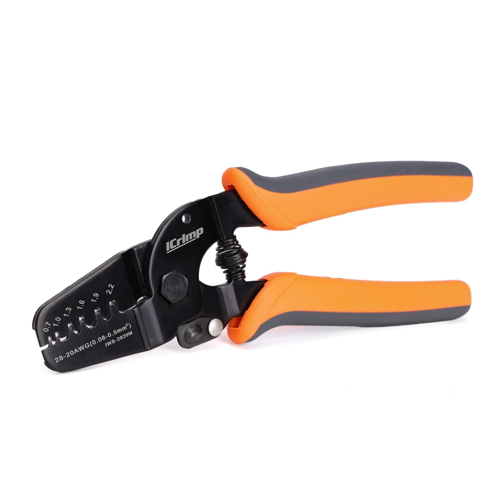 iCrimp IWS-2820M Mini Micro Open Barrel Crimping Tool, Compatible with 0.08–0.5 mm² Wire, Works on JAM, Molex, Tyco, and JST Terminals and Connectors