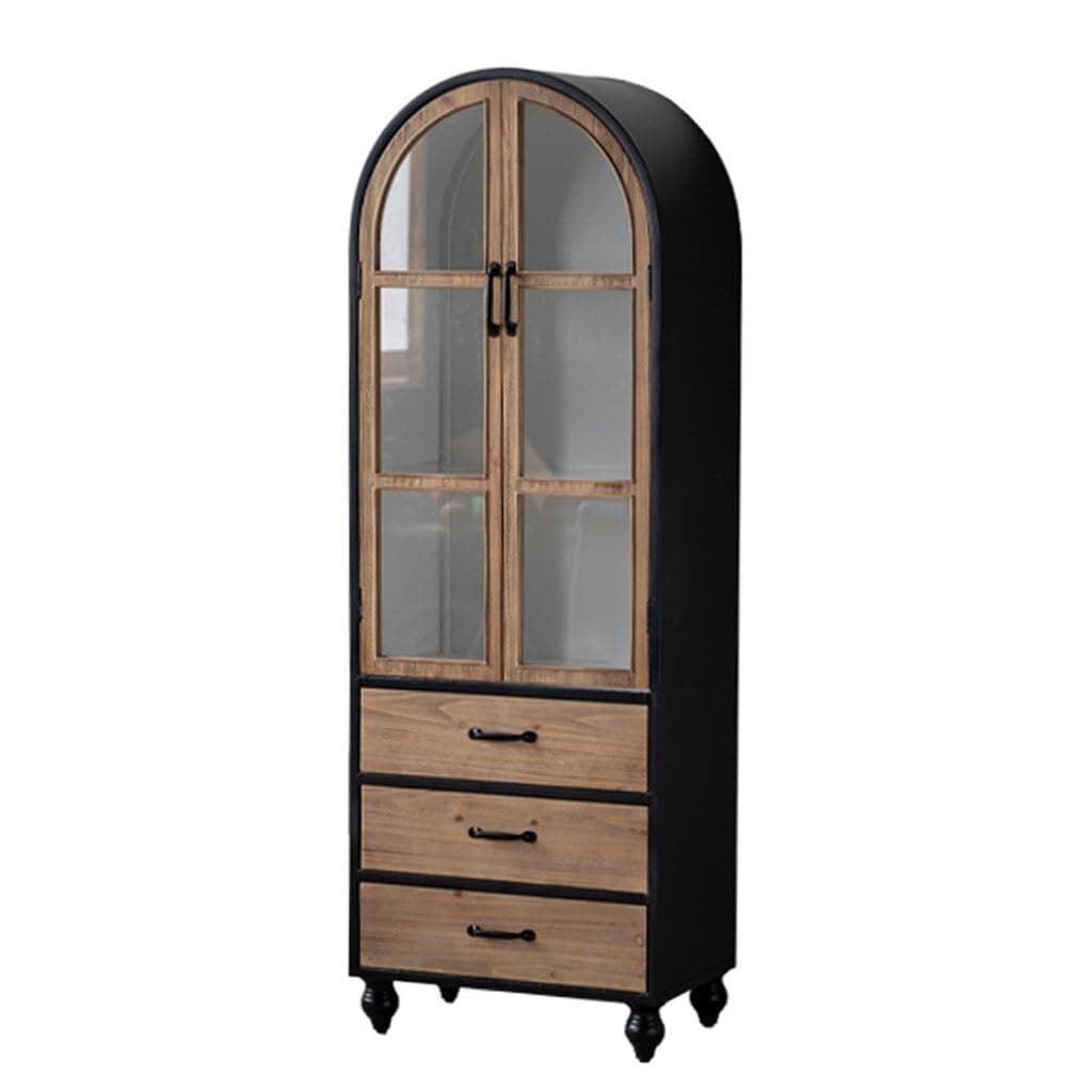 EXTRATIME Sideboard Retro Country Solid Wood Sideboard Wrought Iron Storage Cabinet Bed and Breakfast Living Room Wall Home Sideboard Buffet Cabinet