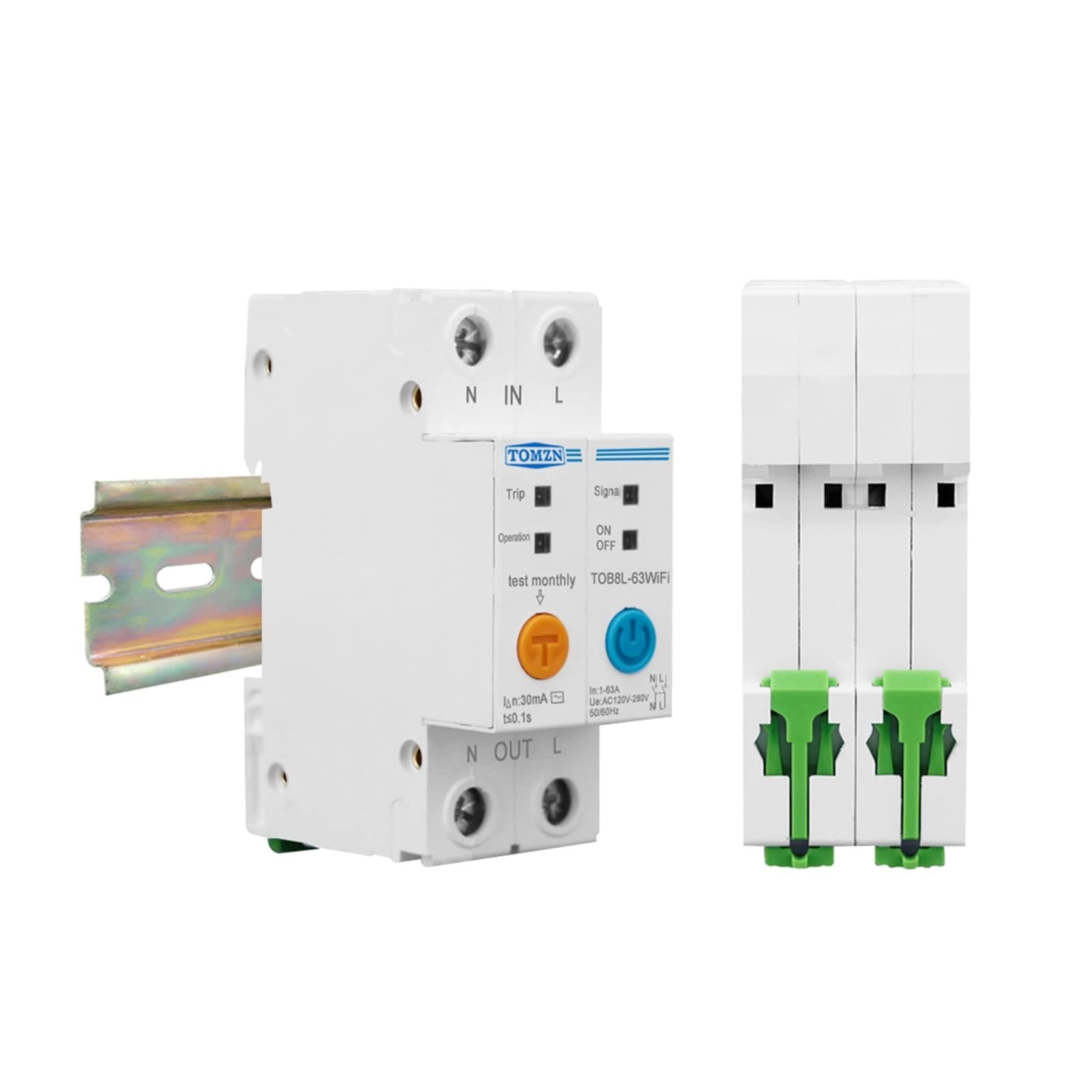 Wifi Smart Circuit Breaker Timer Single Phase WIFI Smart Energy Meter Kwh Metering Monitoring Circuit Breaker Timer Relay With Leakage Protection 63A Ewelink Time Relay Switch Voice Remote Control