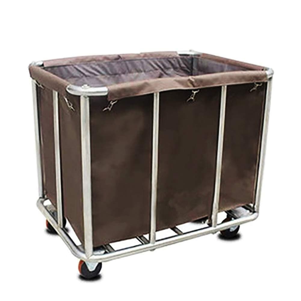 LY- Laundry Hamper with Heavy Duty Wheels for Clothes Storage, Storage Trolley for Home Bedroom/Hotel，Utility Cart，100kg Load (Color : Brown)