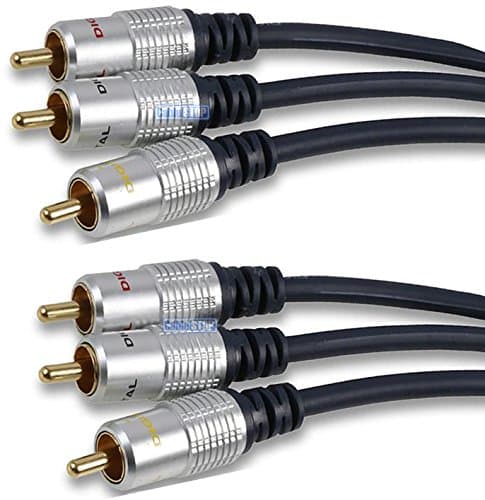 PRO 3 x RCA Triple Phono Cable 0.5m to 10m Audio Video Composite Digital TV Lead (1m)