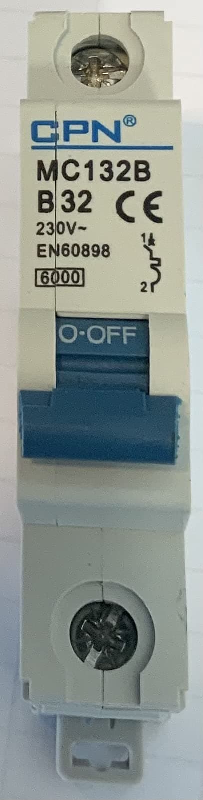 CUDIS 32AMP MCB CIRCUIT BREAKER SINGLE POLE TYPE B