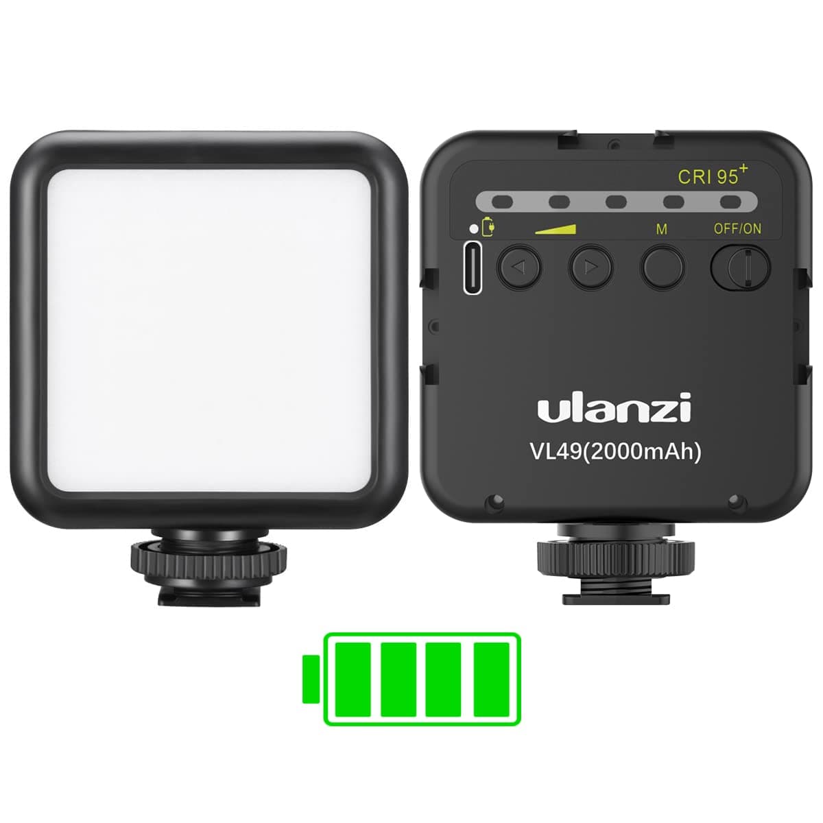 ULANZI VL49 Camera Light, Led Video Light Dimmable with 2000 mAh Battery, Portable Light Photography Rechargeable, Brightness Adjustable for Youtube,Studio,Livestreaming,DSRL,Camcorder Shooting