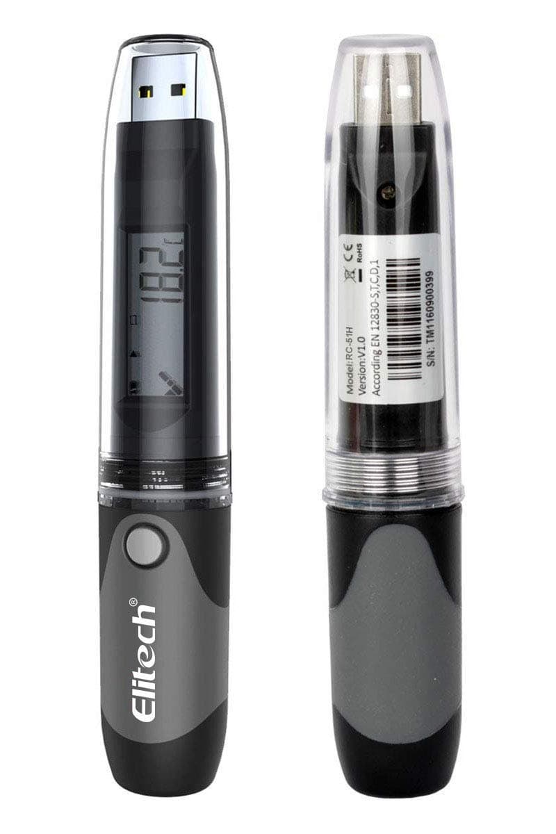 Elitech RC-51H PDF USB Temperature and Humidity Data Logger Reusable Recorder Black RC-51H-Black