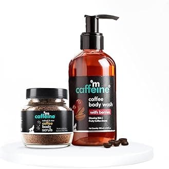 mCaffeine Tan Removal Bath Kit with Exfoliating Coffee Body Scrub & Body Wash | Suitable for All Skin Types | Diwali Gift Kit | Value Pack of 2 for Men & Women