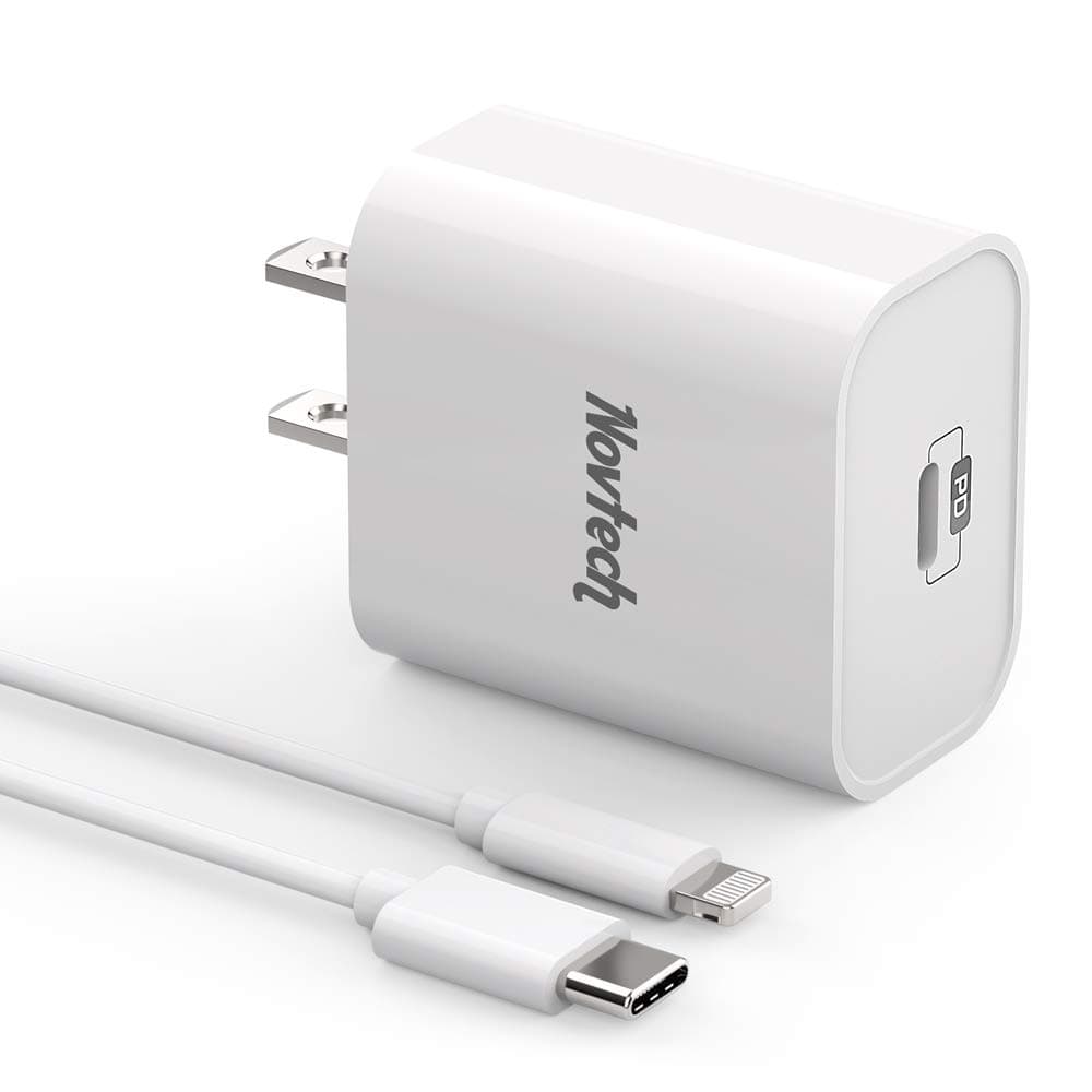 iPhone 13 Fast Charger MFi Certified - Novtech USB C Wall Charger + 6FT C to Lightning Cable - Power Delivery 3.0 Wall Charger Plug for iPhone 14 13 12 11 Pro Max Plus Mini XR XS X iPad iPod AirPods