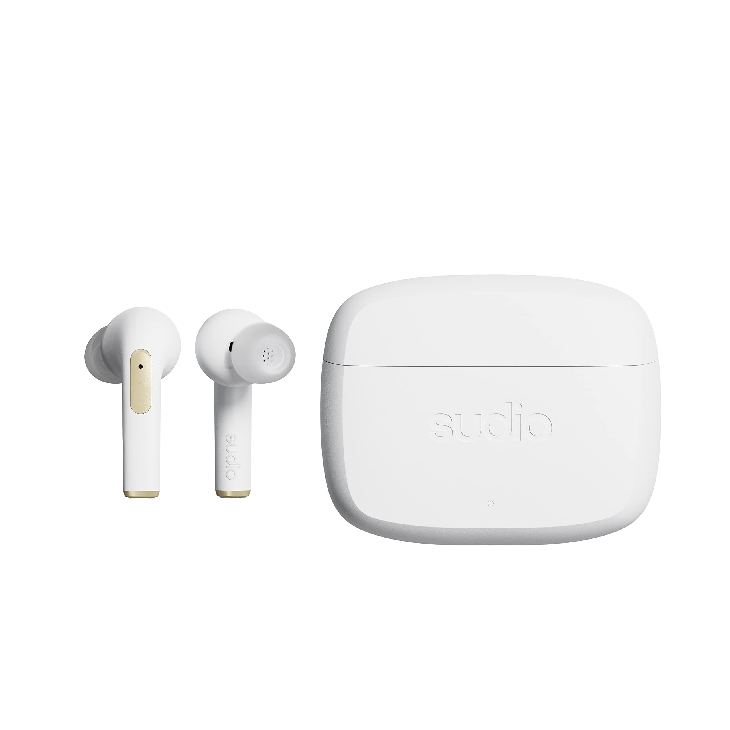Sudio N2 Pro True Wireless Bluetooth in-Ear Earbuds with ANC - Multipoint Connection, IPX4 Water Resistant, USB-C and Wireless Charging, Microphone, 30h Play Time with Charging Case (White)