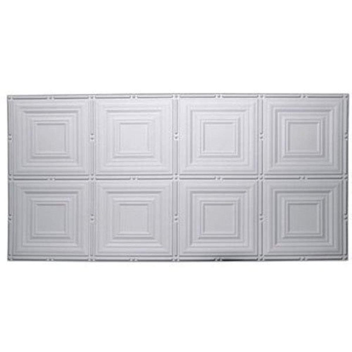 Global Specialty Products 2' X 4' 12" Square Pattern Thermoformed White Styrene Panel