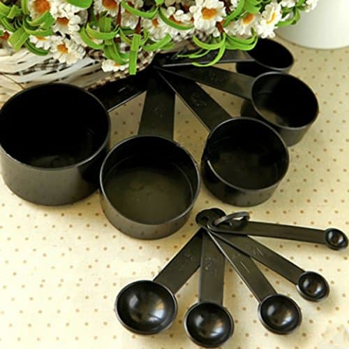 Black Plastic Measuring Cups 10pcs/lot Kitchen Tools Measuring Set Tools For Baking Coffee Tea