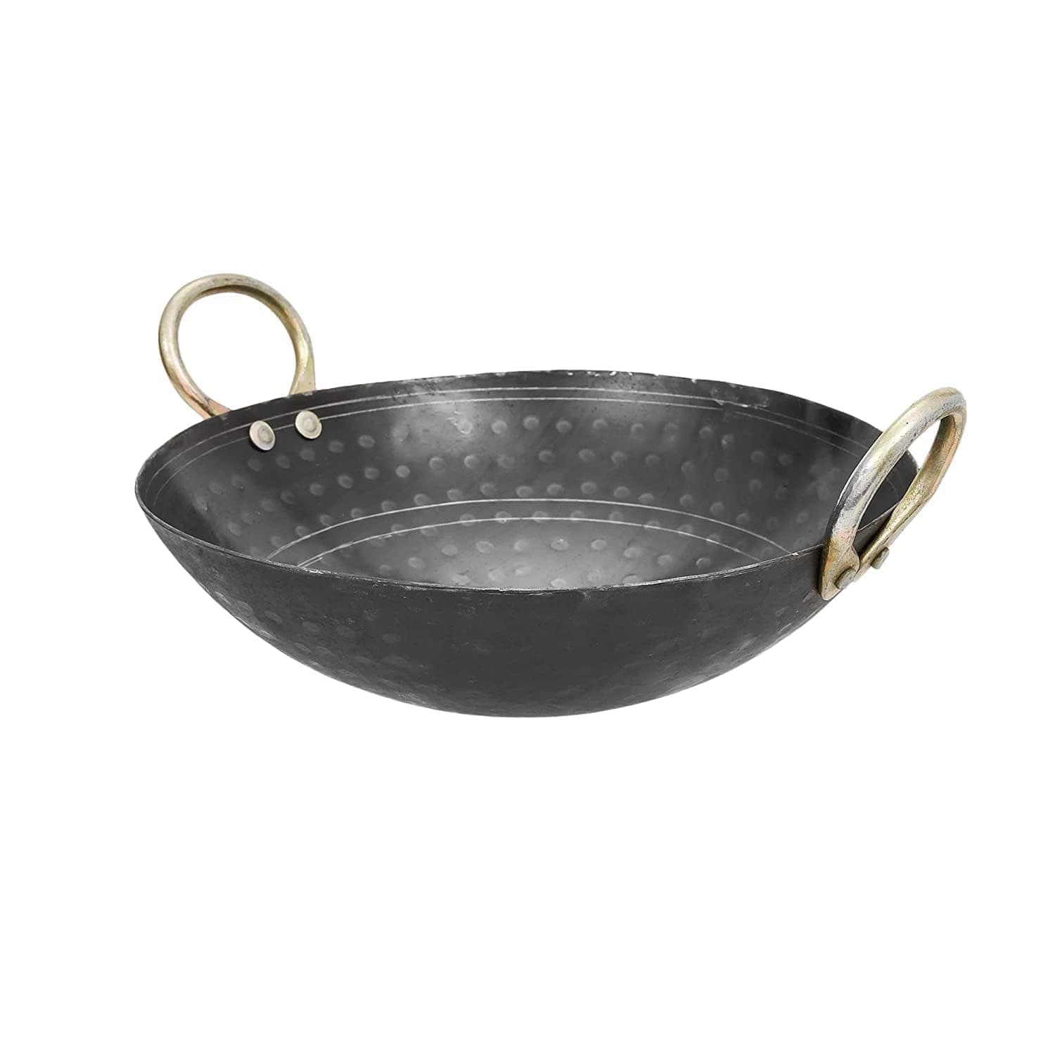 NutlaseKitchen Iron Kadhai- 12 in Black