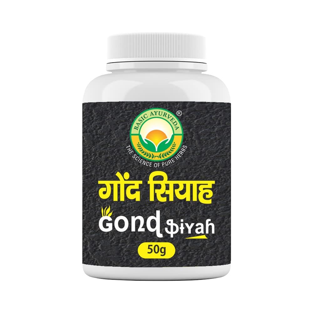Basic Ayurveda Gond Siyah 50gm (Kala Gond) - Plant-Based Herbal Granules for Joint Support & Mobility Wellness - Natural Ayurvedic Formula with Traditional Ingredients, Pure & Authentic