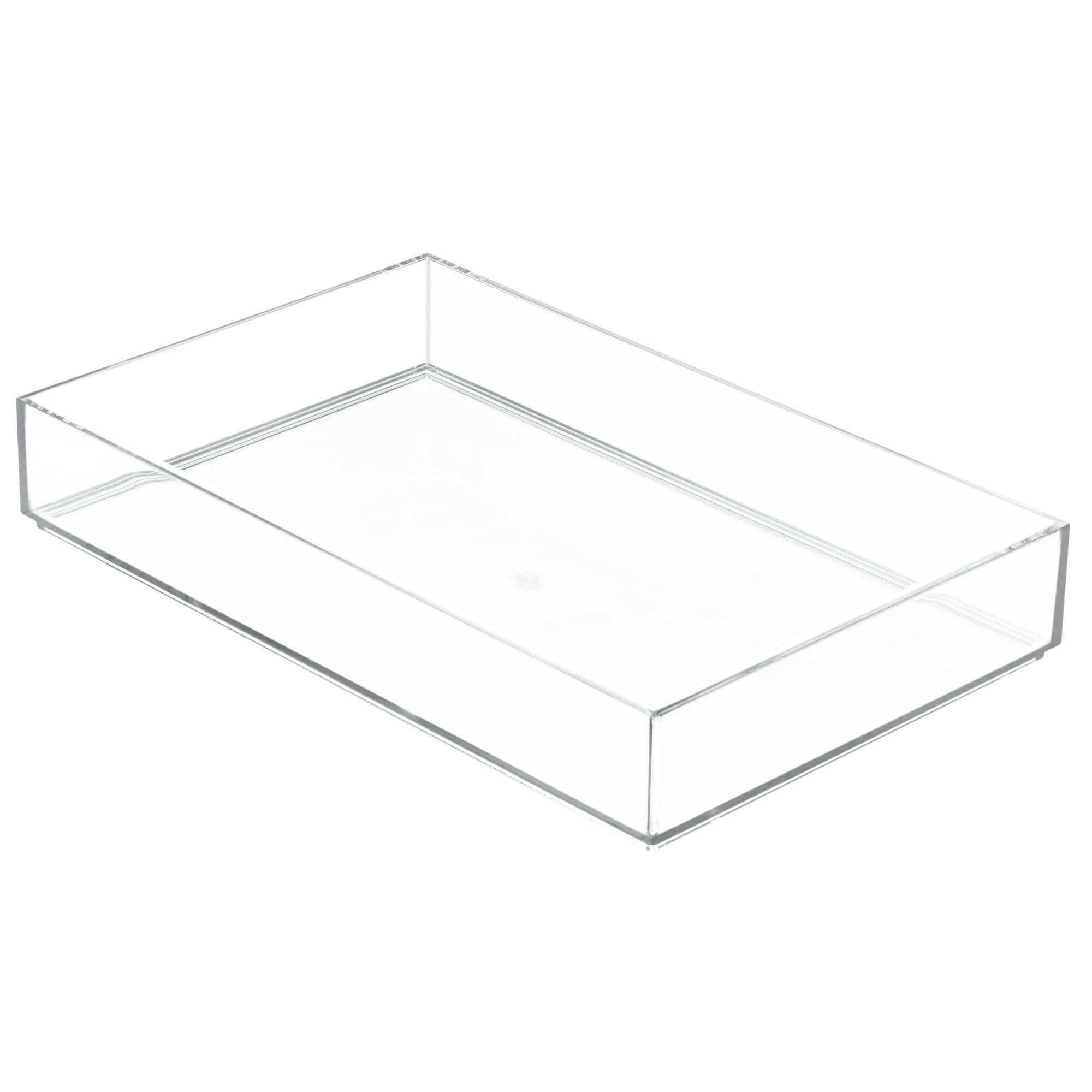 iDesign Clear Drawer Organizer, Plastic Tray for Makeup Storage on Bathroom Vanity, Dresser or Desk
