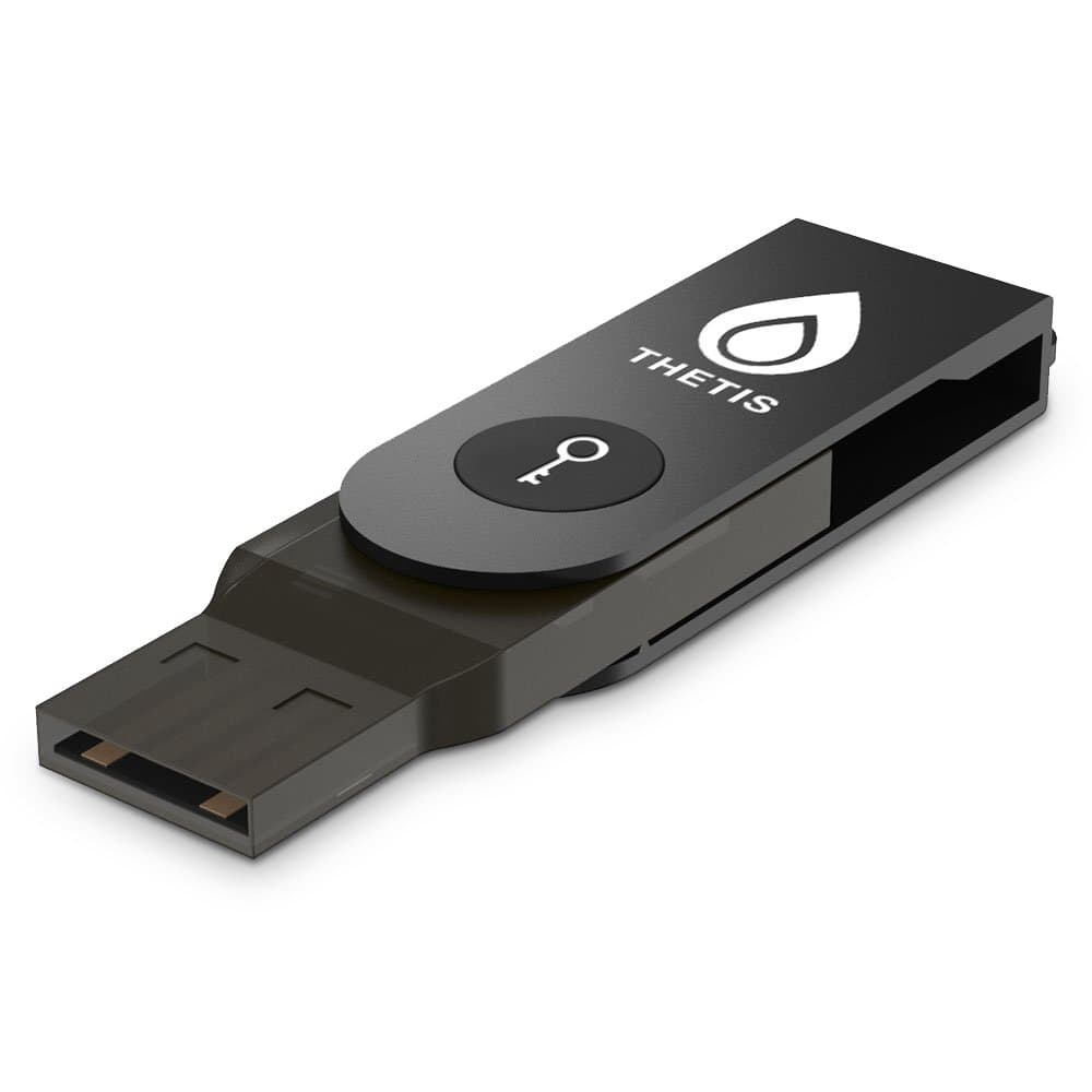 Thetis FIDO U2F Security Key, [Aluminum Folding Design] Universal Two Factor Authentication USB (Type A) for Extra Protection in Windows/Linux/Mac OS, Gmail, Facebook, Dropbox, SalesForce, GitHub