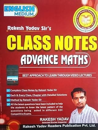 RAKESH YADAV CLASS NOTES ADANCE MATHS IN ENGLISH NEW EDITION 2023-24 Original Book Rakesh Yadav Readers Publication Pvt. Ltd