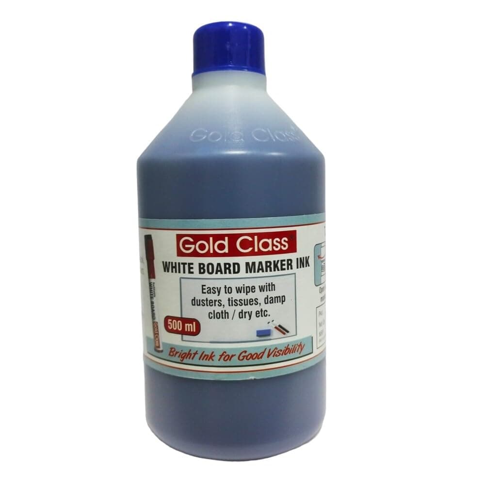 Gold Class White Board Marker Ink, 500Ml | Easily Refillable | Suitable For Marker Pens Medium | Office Stationery | School Stationery (Blue)