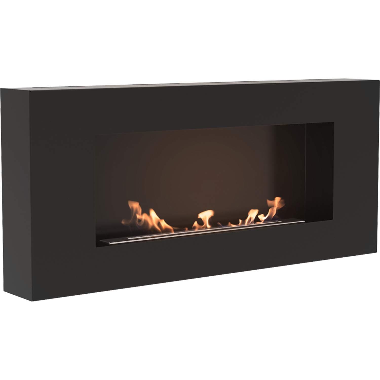 Delta Flat Bio-Ethanol Fireplace 90 x 40 cm Matt Black